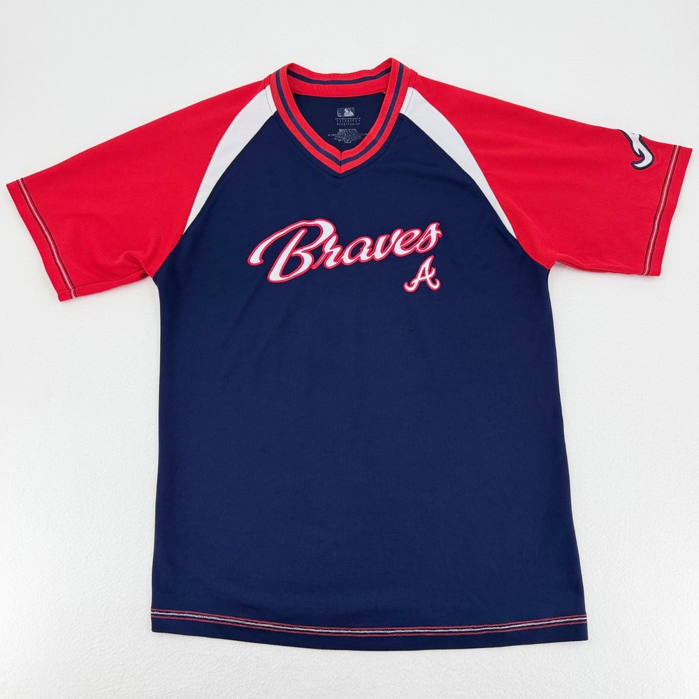 MLB Atlanta Braves Jersey Mens L Navy Red Jason Heyward 22 Mesh